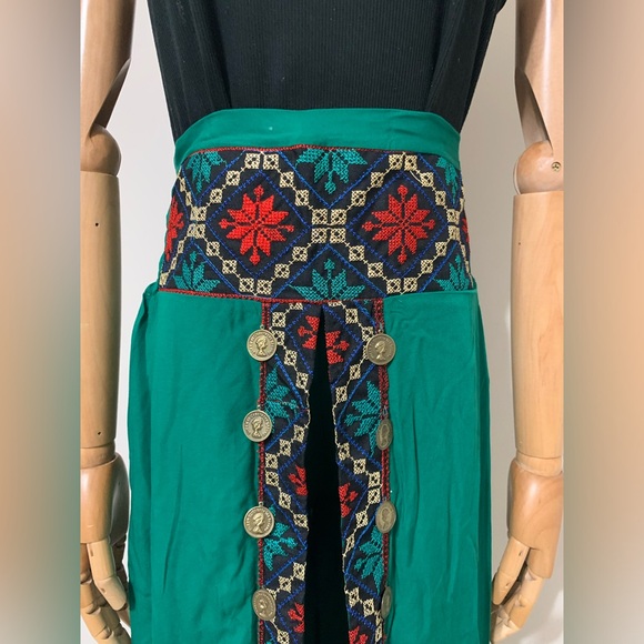 Green Hobo Tatreez Wide Leg Pants WITH OPENING! - Picture 5 of 17